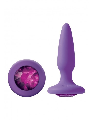 Korek analny Butt Plug GLAMS Mini GEM Fioletowy - Korki analne silikonowe - 1