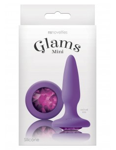 Korek analny Butt Plug GLAMS Mini GEM Fioletowy - Korki analne silikonowe - 1 2