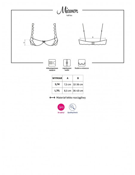 Komplet bielizny Miamor Półbiustonosz  S/M - Komplety bielizny erotycznej - 5