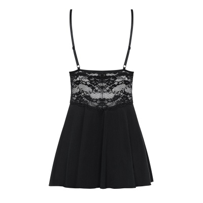 Bielizna nocna 810-Bab-1 Babydoll I Stringi Czarna - 1 2