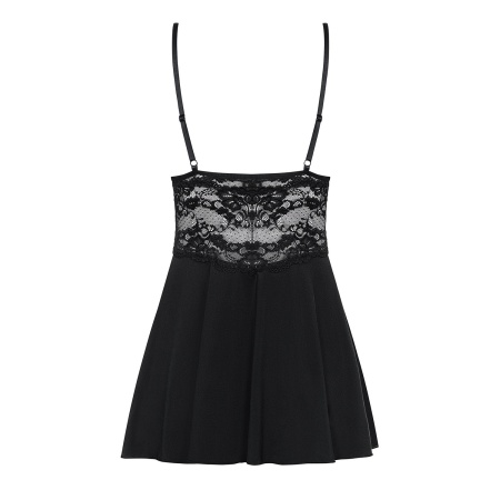 Bielizna nocna 810-Bab-1 Babydoll I Stringi Czarna - 2