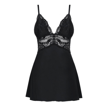 Bielizna nocna 810-Bab-1 Babydoll I Stringi Czarna - 3