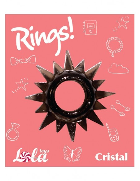 Pierścień na Penisa Cockring Rings Cristal Black - Pierścienie erekcyjne niewibrujące - 2