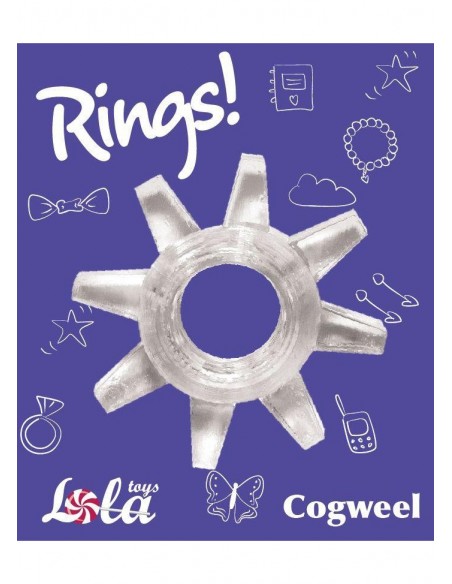 Pierścień na Penisa Cockring Rings Cogweel White - Pierścienie erekcyjne niewibrujące - 2