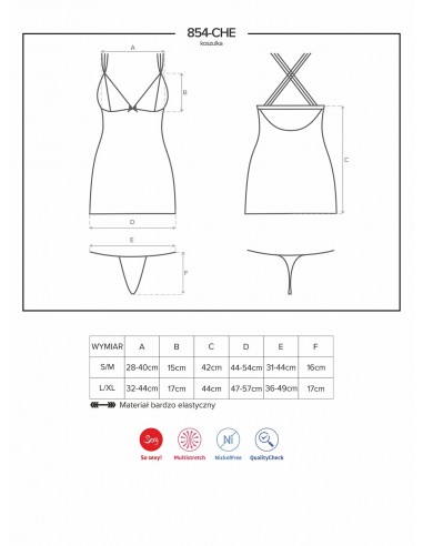 Bielizna Nocna 854-Che-1 Koszulka I Stringi L/Xl - Koszule nocne - 7