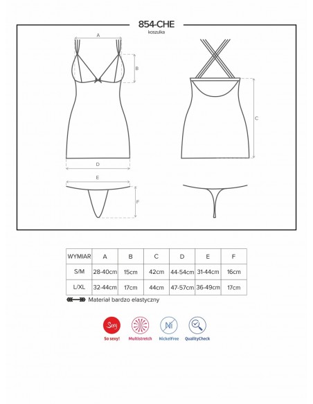 Bielizna Nocna 854-Che-1 Koszulka I Stringi L/Xl - Koszule nocne - 7