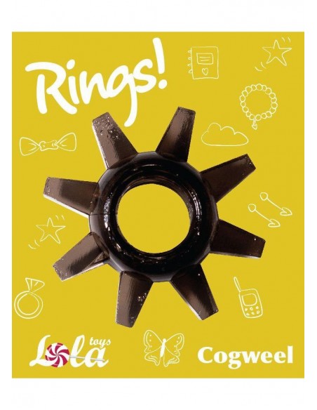 Pierścień na Penisa Cockring Rings Cogweel Black - Pierścienie erekcyjne niewibrujące - 2