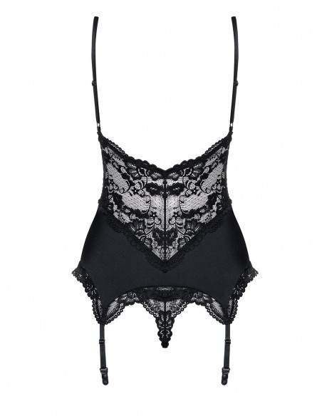 Zestaw 810-Cor-1 Gorset I Stringi Czarny - Komplety bielizny erotycznej - 6