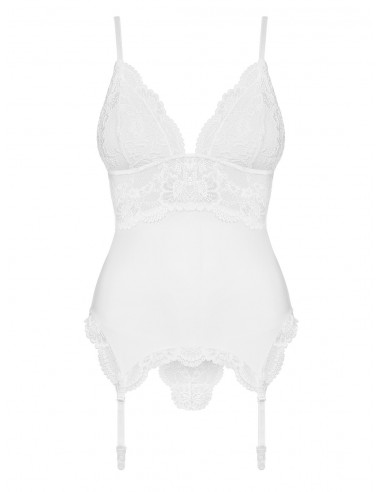 Biały Gorset I Stringi 810-Cor-2 - Komplety bielizny erotycznej - 5