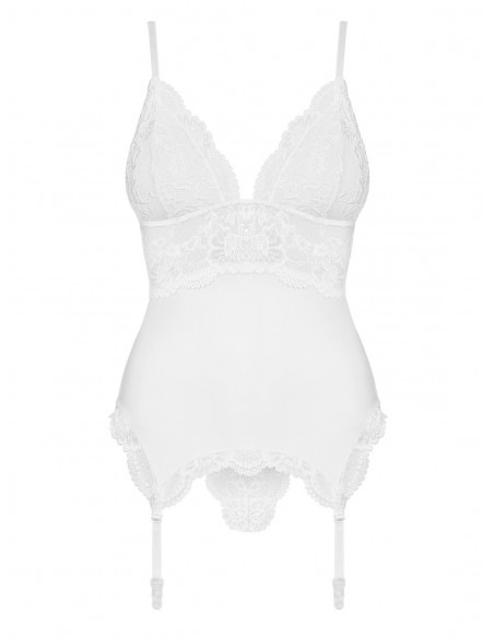 Biały Gorset I Stringi 810-Cor-2 - Komplety bielizny erotycznej - 5