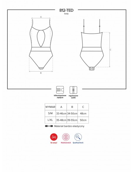 Bielizna erotyczna 812-TED-1 body  S/M - Body - 7