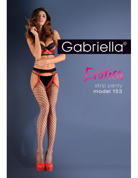 Rajstopy Strip Panty Kabaretka EROTICA STRIP PANTY 153 Czarne S/M - Rajstopy - 1