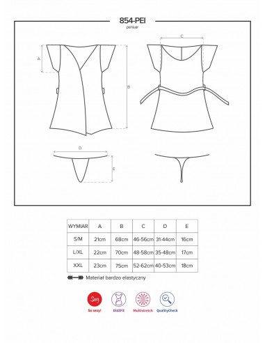 Szlafrok erotyczny 854-Pei-1 Szlafrok I Stringi  S/M - Szlafroki, kimona - 7