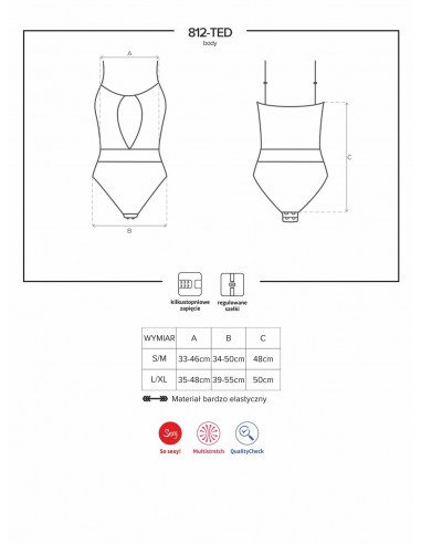 Bielizna erotyczna 812-TED-1 body L/XL - Body - 7