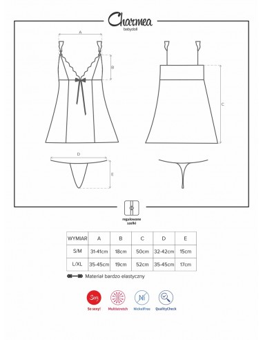 Bielizna nocna Charmea Babydoll I Stringi  S/M - Babydoll - 7