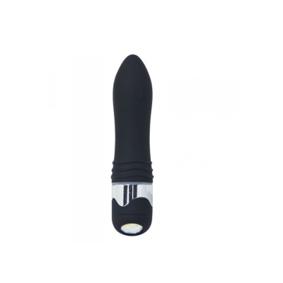 Smukły Wibrator z Dużym Diamentem 16 cm x 3,5 cm Czarny - 1