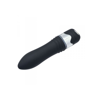 Smukły Wibrator z Dużym Diamentem 16 cm x 3,5 cm Czarny - 1 2