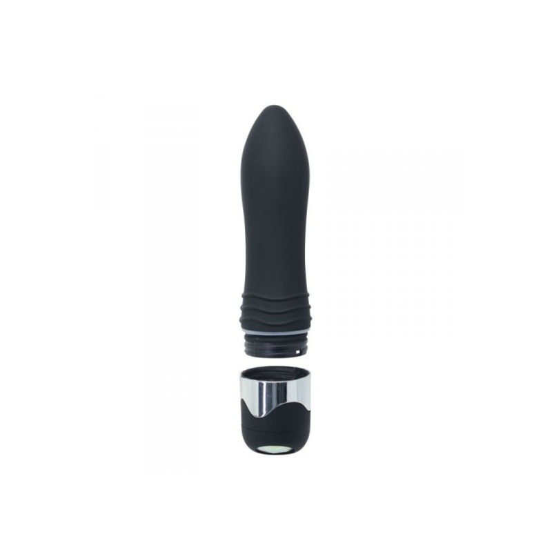 Smukły Wibrator z Dużym Diamentem 16 cm x 3,5 cm Czarny - 4