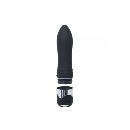 Smukły Wibrator z Dużym Diamentem 16 cm x 3,5 cm Czarny - 4