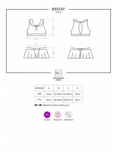 Strój Uczennicy 833-Cst-2 Uczennica Kostium  S/M - Kostiumy i przebrania erotyczne - 9