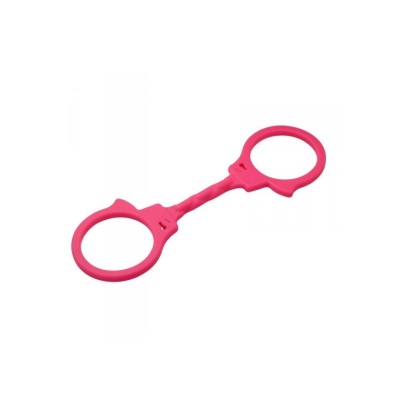 Kajdanki silikonowe Realistic Handcuffs różowe - 1