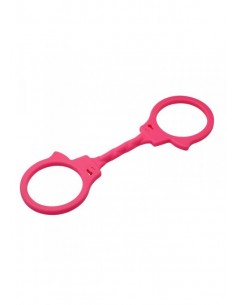 Realistyczne kajdanki erotyczne z silikonu Różowe - Kajdanki erotyczne - 1