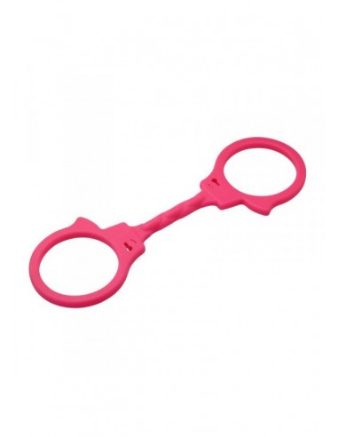 Realistyczne kajdanki erotyczne z silikonu Różowe - Kajdanki erotyczne - 1