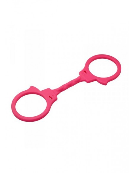 Realistyczne kajdanki erotyczne z silikonu Różowe - Kajdanki erotyczne - 1