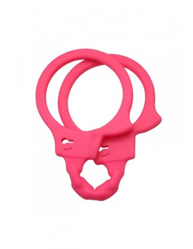 Realistyczne kajdanki erotyczne z silikonu Różowe - Kajdanki erotyczne - 3