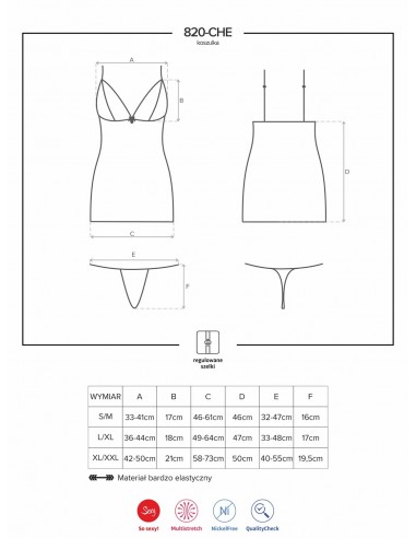Bielizna Nocna 820-Che-1 Koszulka I Stringi L/Xl - Koszule nocne - 7
