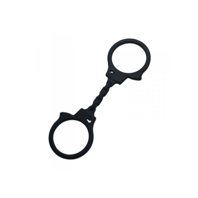 Kajdanki Ergonomiczne Realistic Handcuffs – Silikon, Czarny - 1