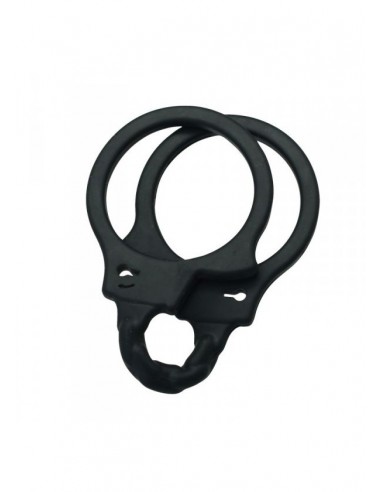 Realistyczne kajdanki erotyczne z silikonu Czarne - Kajdanki erotyczne - 3