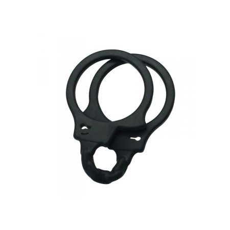 Kajdanki Ergonomiczne Realistic Handcuffs – Silikon, Czarny - 3