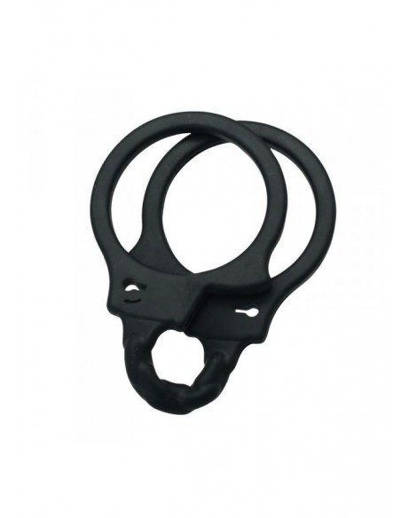 Realistyczne kajdanki erotyczne z silikonu Czarne - Kajdanki erotyczne - 3
