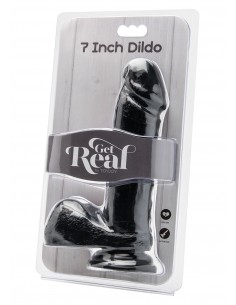 Dildo Cock 7 Inch W/ Balls Black - Dilda realistyczne - 1 2