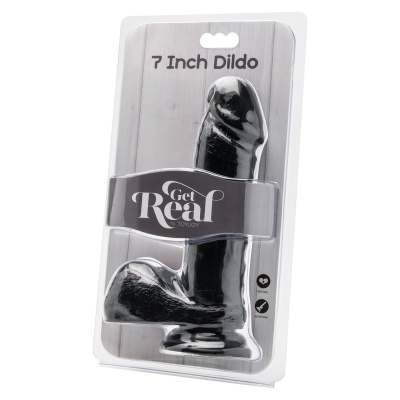 Dildo Get Real 7 cali z przyssawką i jądrami – 18 cm - 1 2