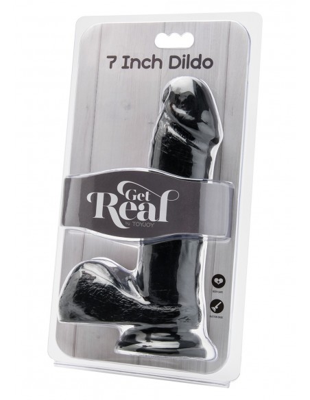 Dildo Cock 7 Inch W/ Balls Black - Dilda realistyczne - 2