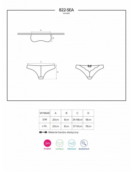 Komplet 2-Częściowy Bielizny Erotycznej 822-Sea-3 L/Xl - Komplety bielizny erotycznej - 7