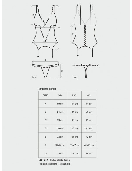 Zestaw Emperita Gorset I Stringi - Komplety bielizny erotycznej - 3