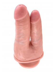 Podwójny sztuczny penis z przyssawką King Cock 21 cm - Dilda podwójne - 1