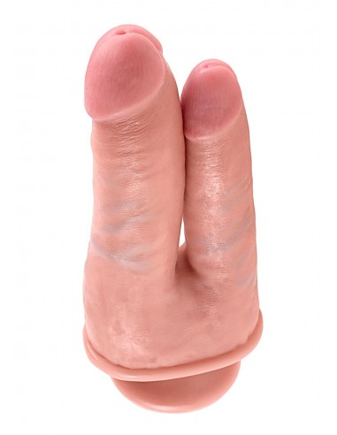 Podwójny sztuczny penis z przyssawką King Cock 21 cm - Dilda podwójne - 1