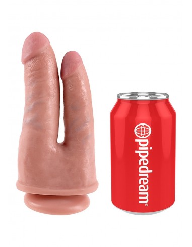 Podwójny sztuczny penis z przyssawką King Cock 21 cm - Dilda podwójne - 3