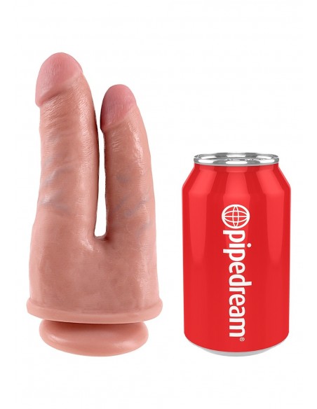 Podwójny sztuczny penis z przyssawką King Cock 21 cm - Dilda podwójne - 3