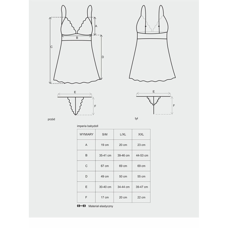 Bielizna Nocna Idillia Babydoll I Stringi - 3