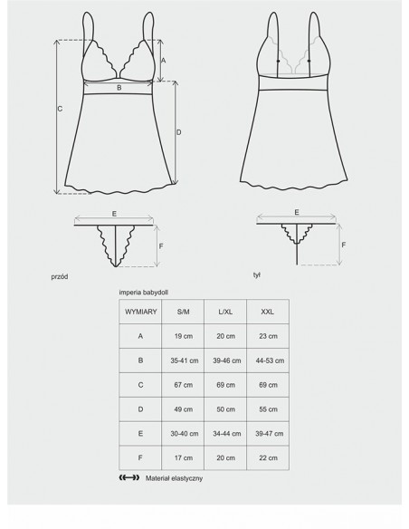 Bielizna Nocna Idillia Babydoll I Stringi L/Xl - Koszule nocne - 3