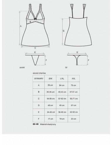 Bielizna Nocna Secred Koszulka I Stringi  S/M - Koszule nocne - 3