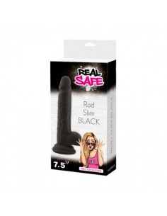 Dildo Fallo Realistico Real Safe Rod Slim Black - Dilda realistyczne - 1 2