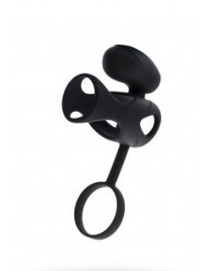 Pierścień na Penisa Wibrujący Czarny Sleeve With Bullet - Pierścienie erekcyjne wibrujące - 1