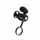 Pierścień erekcyjny z wibracją Black & Red - silikonowa nakładka ze stymulatorem łechtaczki, 14,5 cm - 1