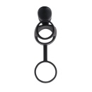 Pierścień erekcyjny z wibracją Black & Red - silikonowa nakładka ze stymulatorem łechtaczki, 14,5 cm - 3